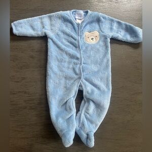 Soft Blue Bear Kids Footie Pajamas